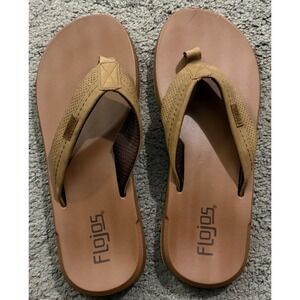 Flojos Mens Brown Thong Flip Flops Sandals Casual Comfort Slides‎ Size 11